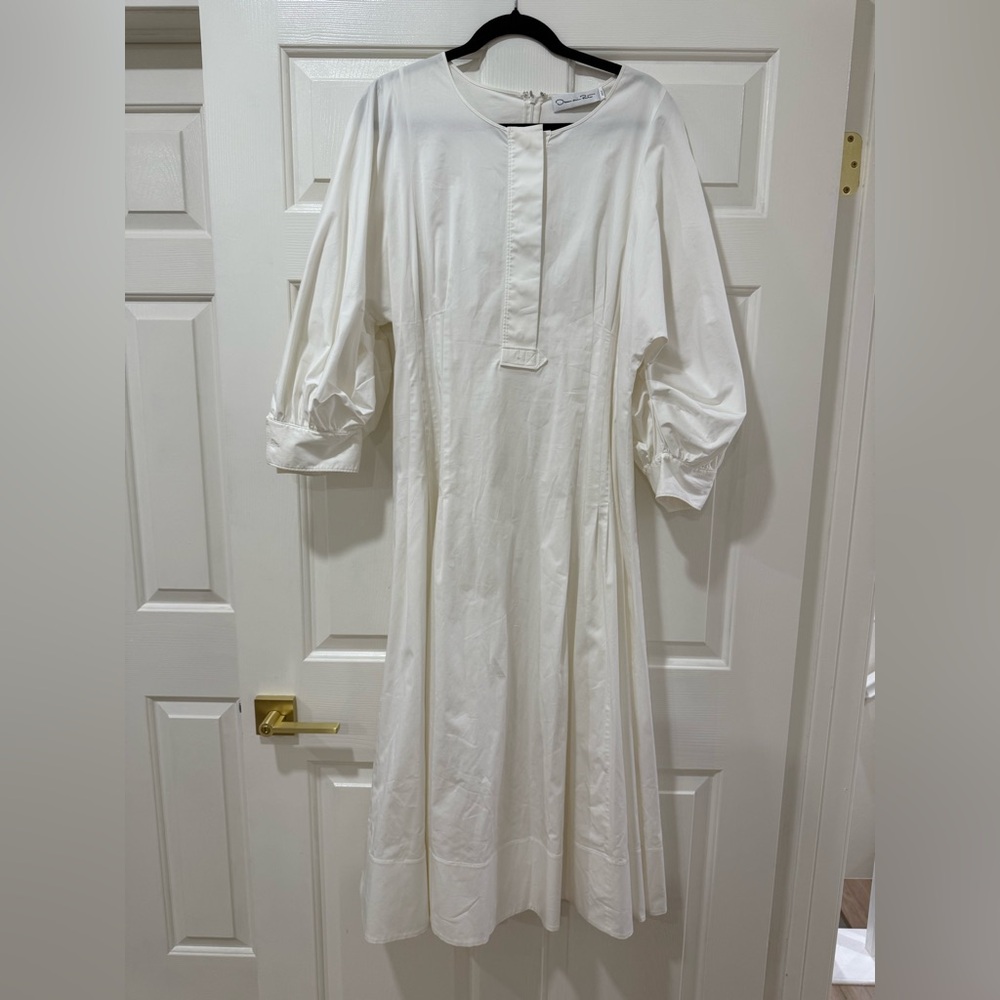 Oscar de la Renta White Long Sleeve Dress